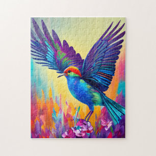 Puzzle Petit oiseau coloré prêt à voler