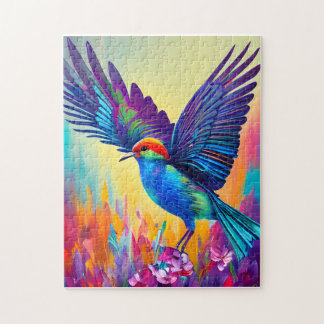 Puzzle Petit oiseau coloré prêt à voler