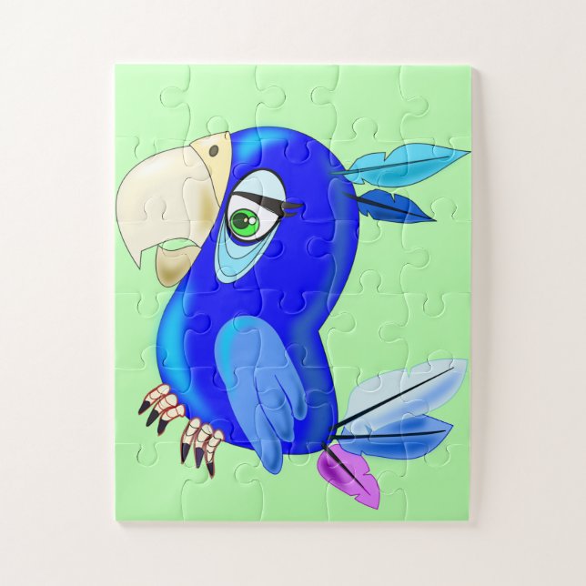 Puzzle Petit perroquet bleu (Vertical)