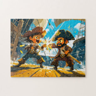 Puzzle Petit pirate se battant contre un autre pirate sur