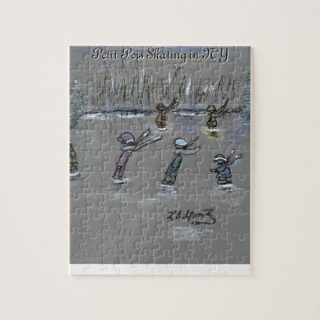 Puzzle Petit Pois patine à NY (Vertical)
