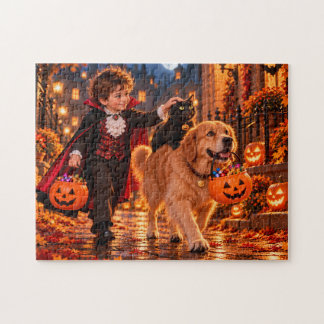 Puzzle Petit Vampire et ses chasseurs de bonbons d'Hallow
