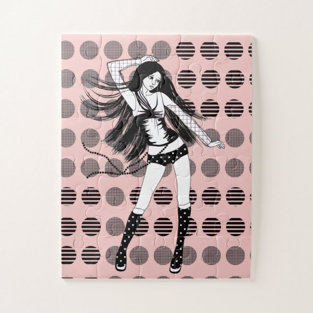 Puzzle petite amie danseuse rose  (Vertical)