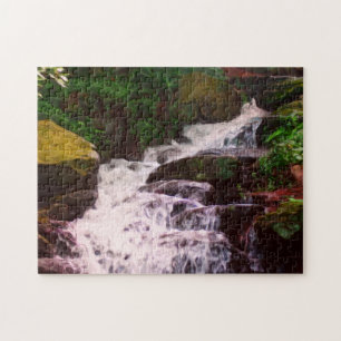 Puzzle Petite cascade boisée Pile photo peinture