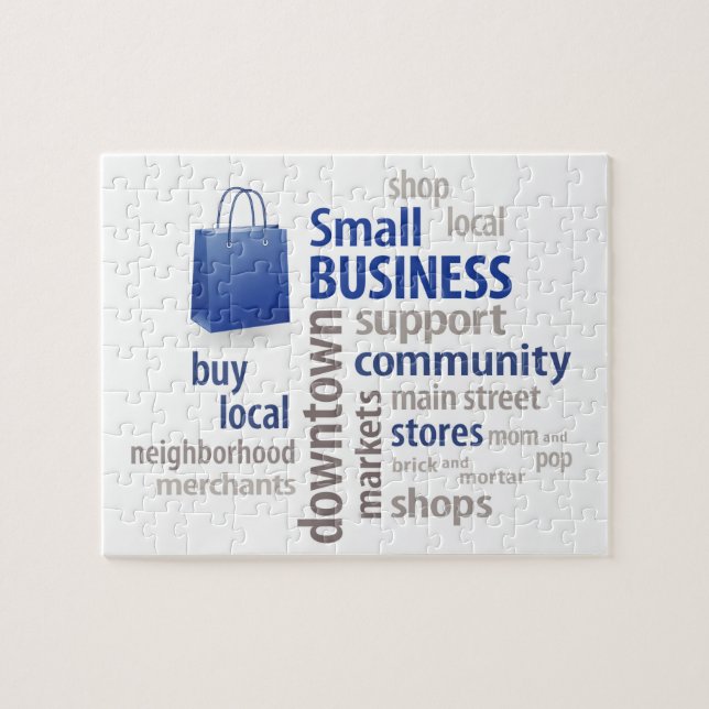 Puzzle Petite entreprise, Boutique locale, Acheter local (Horizontal)