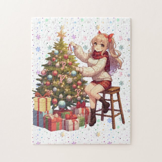 Puzzle Petite fille Anime tailler l'arbre (Vertical)
