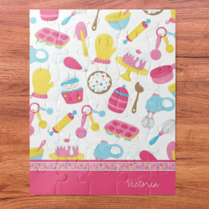 Puzzle Petite fille Baker Cuisine rose Motif Chef enfant