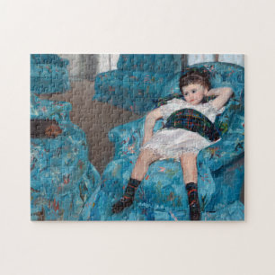Puzzle Petite fille dans un fauteuil bleu, Cassatt
