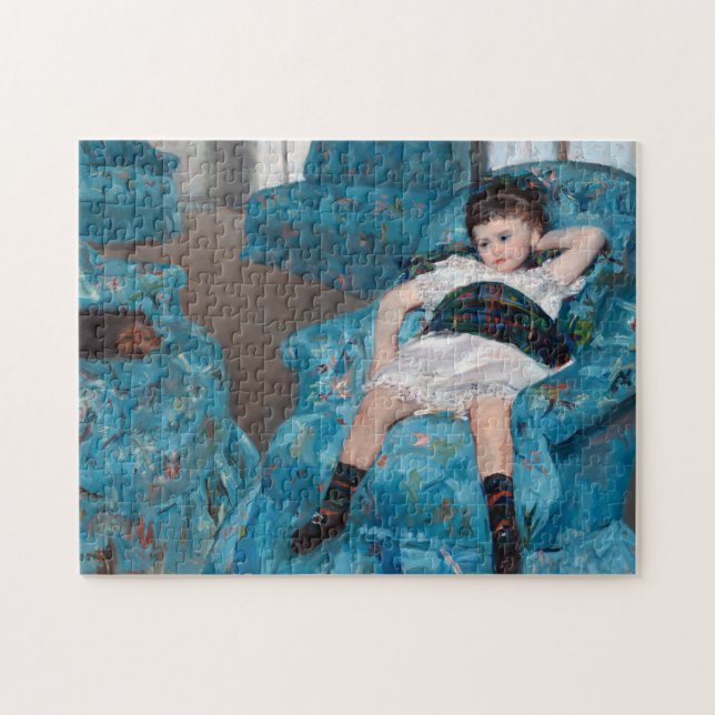 Puzzle Petite fille dans un fauteuil bleu, Cassatt (Horizontal)
