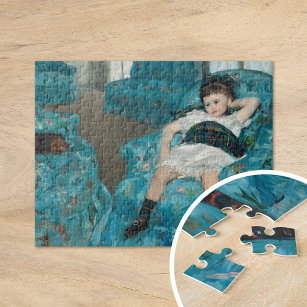 Puzzle Petite fille dans un fauteuil bleu   Mary Cassatt