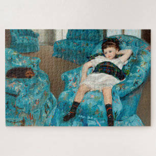 Puzzle Petite fille dans un fauteuil bleu par Mary Cassat