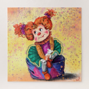 Puzzle Petite fille de clowns - Un joyeux cirque - Dessin