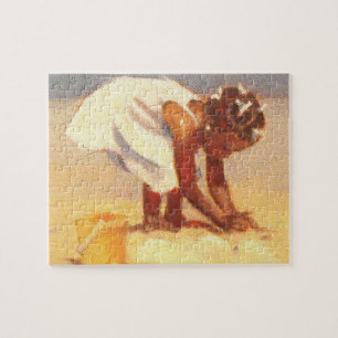 Puzzle Petite fille mignonne jouant dans le sable