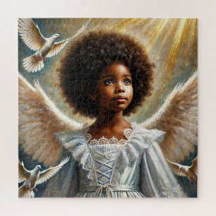 Puzzle Petite fille noire Ange avec Afro