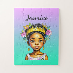Puzzle Petite fille personnalisée Princesse de couleur