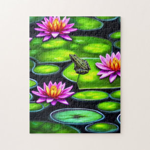 Puzzle Petite grenouille sur Lily Pad