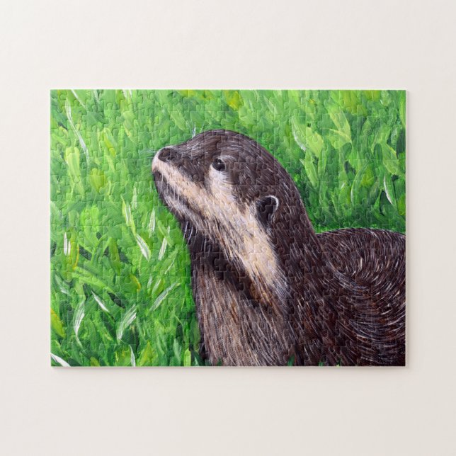 Puzzle Petite peinture de loutre de rivière (Horizontal)