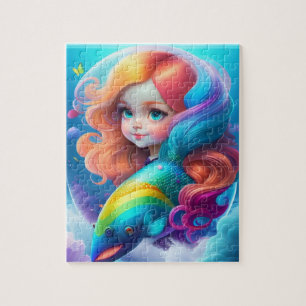 Puzzle Petite Princesse Colorée Avec Arc En Ciel