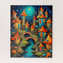 petite ville de conte de fées d'imaginaire
