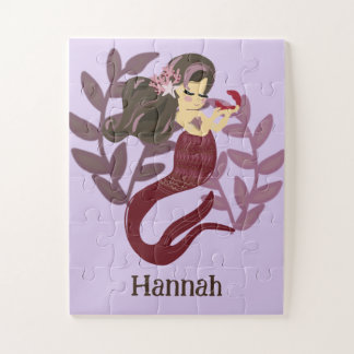 Puzzle Petites Filles Mignonne Sirène Violette