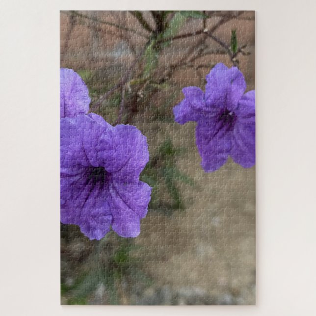 Puzzle Pétunia Mexicain Pourpre Fleurs de Ruellia Simplex (Vertical)