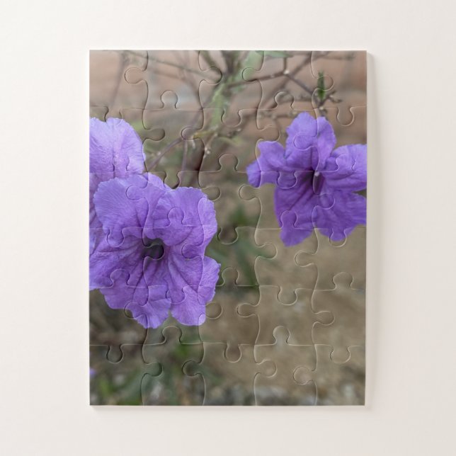 Puzzle Pétunia Mexicain Pourpre Ruellia Simplex Fleurs en (Vertical)