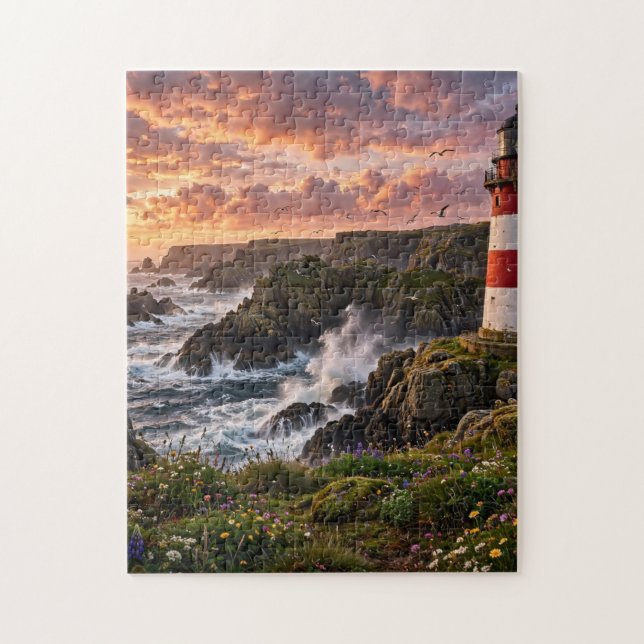 Puzzle Phare au coucher du soleil (Vertical)