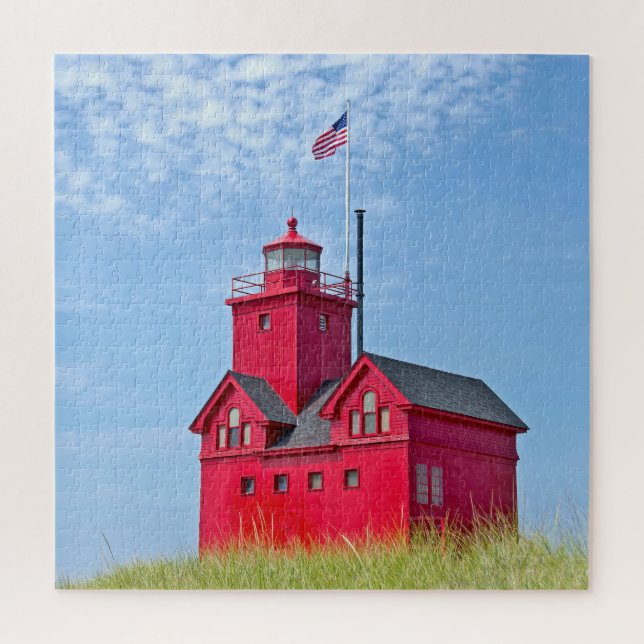 Puzzle Phare de Big Red Michigan (Vertical)
