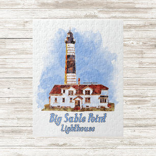 Puzzle Phare de Big Sable Point aquarelle - Michigan