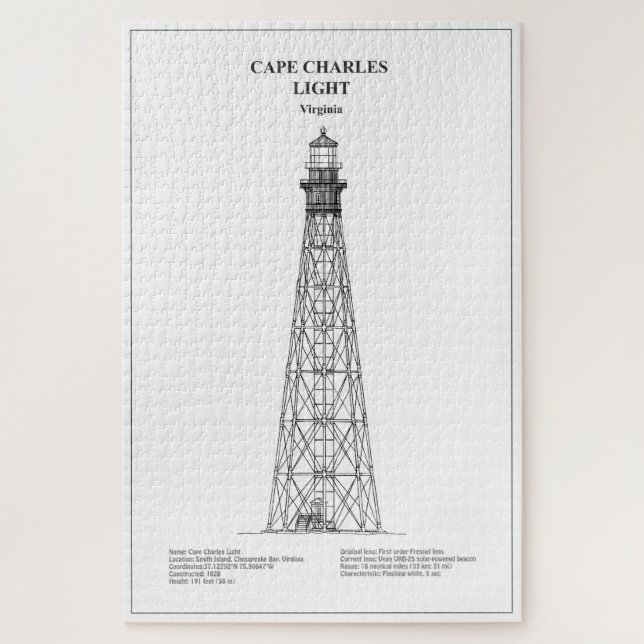 Puzzle Phare de Cape Charles - Virginie - BD (Vertical)