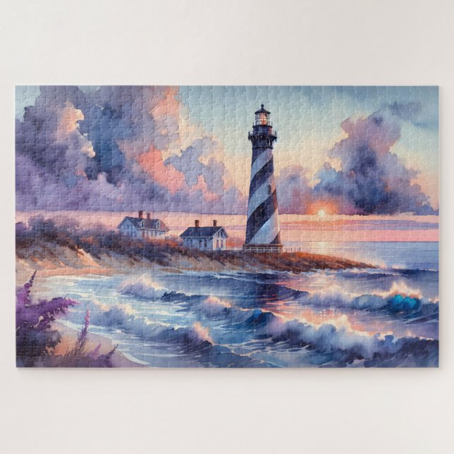 Puzzle Phare de Cape Hatteras sur Sunset Coastline (Horizontal)
