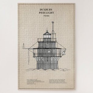Puzzle Phare de Duxbury Pier Light - Massachusetts -SBD