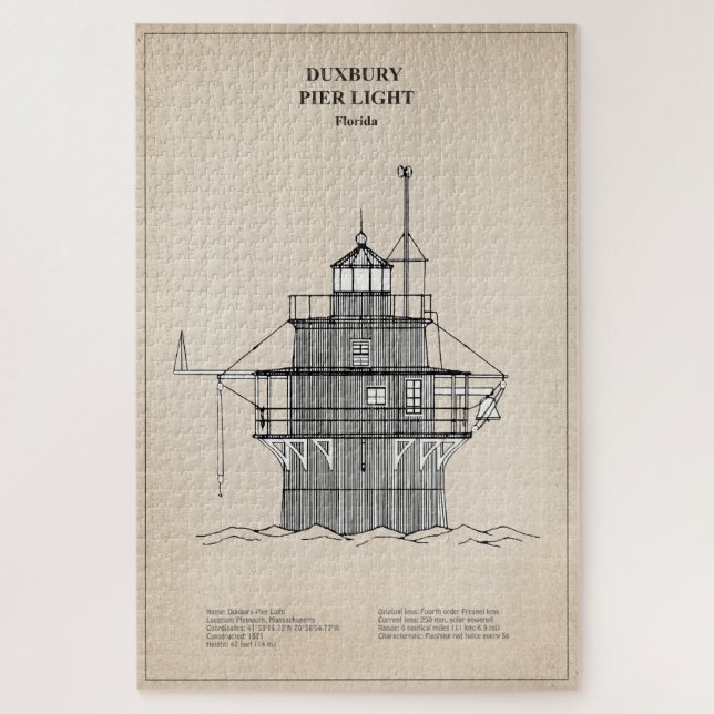 Puzzle Phare de Duxbury Pier Light - Massachusetts -SBD (Vertical)