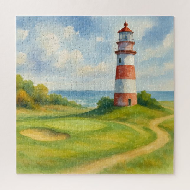 Puzzle Phare de golf au lavis apaisant  (Vertical)