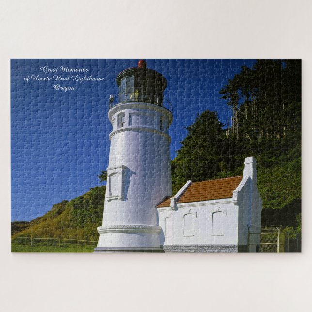 Puzzle Phare de Heceta Head Oregon. voeux de Noël (Horizontal)