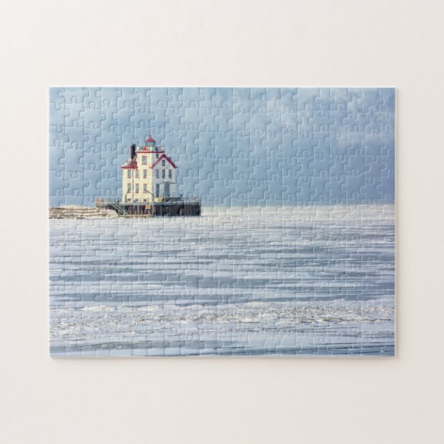 Puzzle Phare de Lorain en hiver (Horizontal)