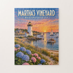 Puzzle Phare de Martha's Vineyard au coucher du soleil Ma
