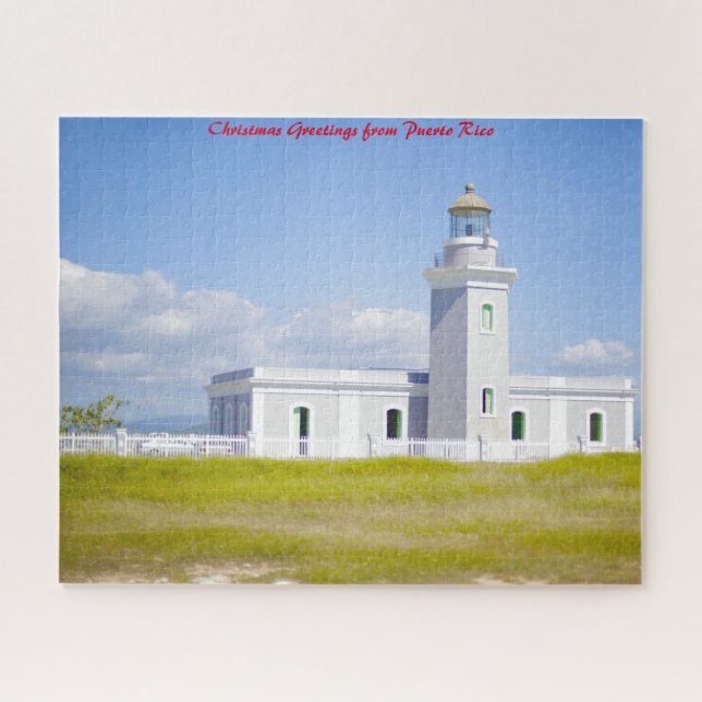 Puzzle Phare de Porto Rico. Vœux de Noël (Horizontal)
