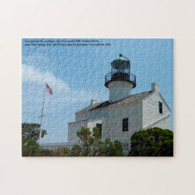 Puzzle Phare de San Diego California Old Point Loma (Horizontal)