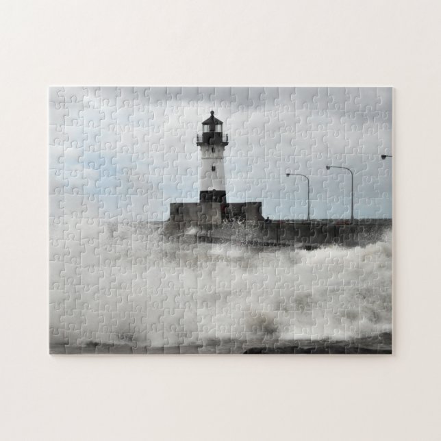 Puzzle Phare et vagues Duluth Minnesota (Horizontal)
