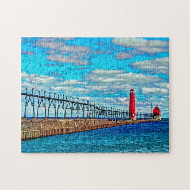 Puzzle Phare Grand Haven Pier Michigan. (Horizontal)