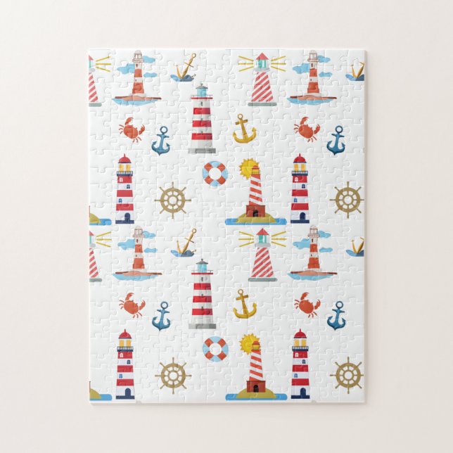 Puzzle Phare Nautiques Océan Thème (Vertical)