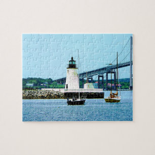 Puzzle Phare, pont et bateaux, Newport, RI