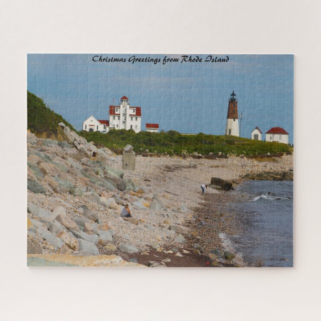 Puzzle Phare Rhode Island. Vœux de Noël (Horizontal)