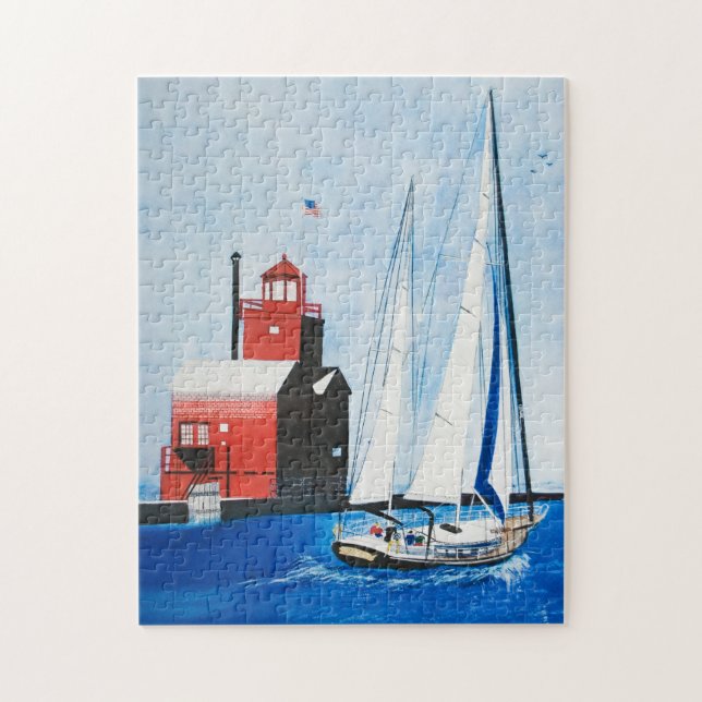 Puzzle Phare rouge du Michigan (Vertical)