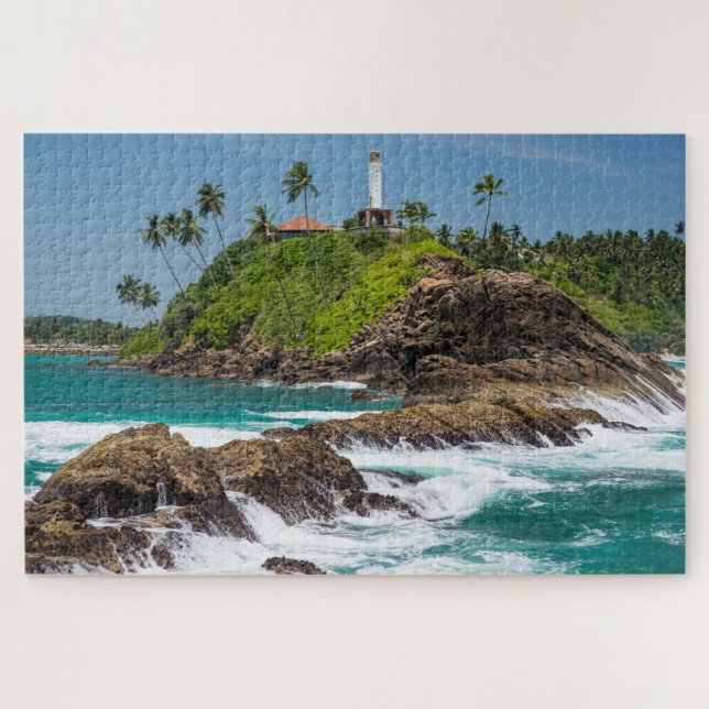 Puzzle Phare Sri Lanka Tropical Palm Beach Paysage marin (Horizontal)