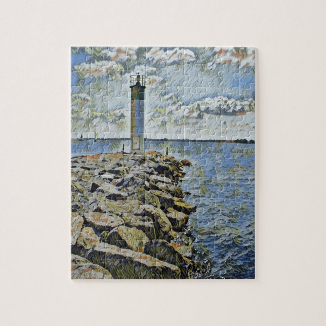 Puzzle Phare sur la rive du lac (Vertical)