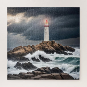 Puzzle Phare Sur Ocean Rocks