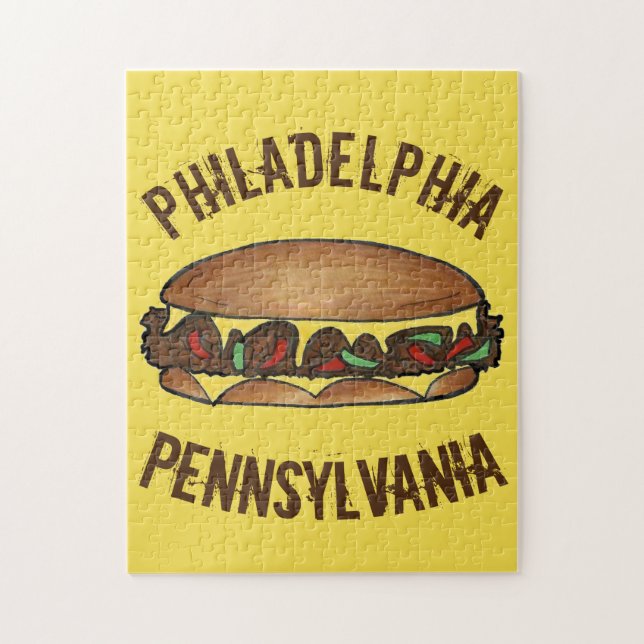 Puzzle Philadelphia PA Pennsylvania Philly Cheese Steese  (Vertical)