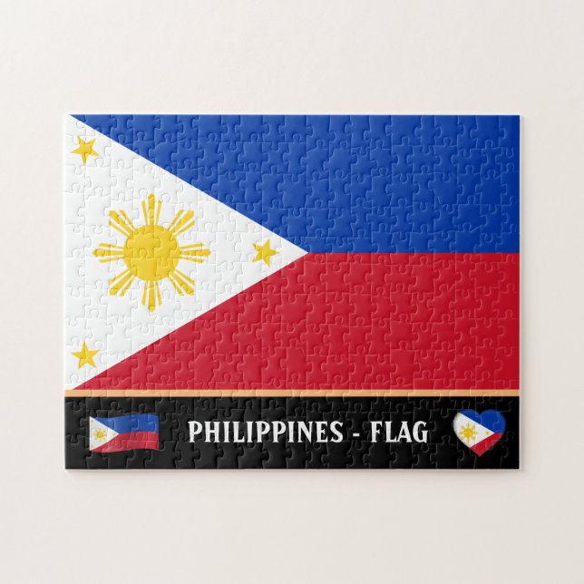 Puzzle Philippine Flag & Philippines / Philippines (Horizontal)